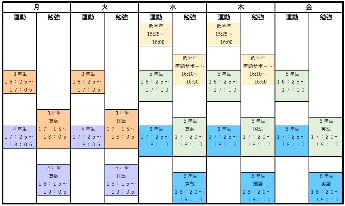 小学生時間割